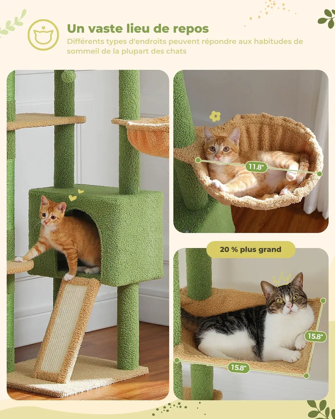 ZÉNITH™ — Katzenbaum Boden-Decke, mehrstöckiges Design & ultra stabil