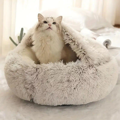 Kuscheliges Wolke 7 Katzenbett in Grau – perfekter Schlafplatz für Katzen