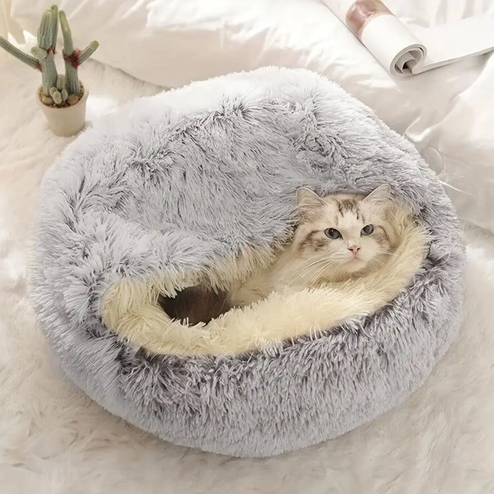 Kuscheliges Katzenbett in verschiedenen Farben – weiches Donut-Design für Katzen
