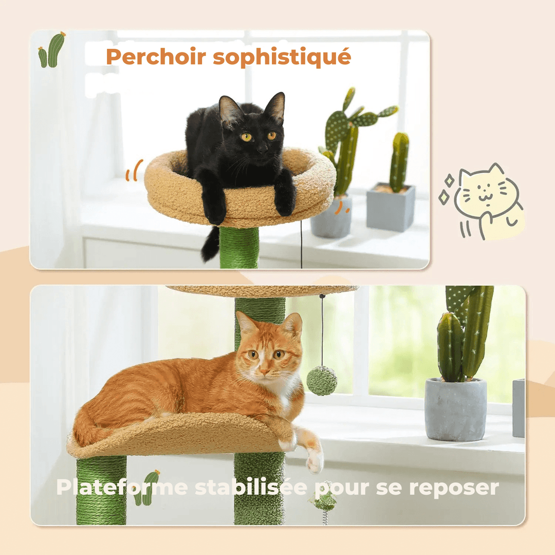 Kratzbaum Katze modern – hochwertiger Kratzbaum für Katzen mit Sisalball