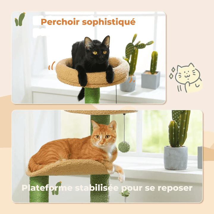 Kratzbaum Katze modern – hochwertiger Kratzbaum für Katzen mit Sisalball