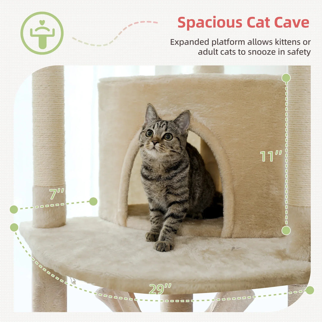 ÉCLIPSE™ — Eleganter XXL Katzenbaum mit Boden-Decken-Spannsystem