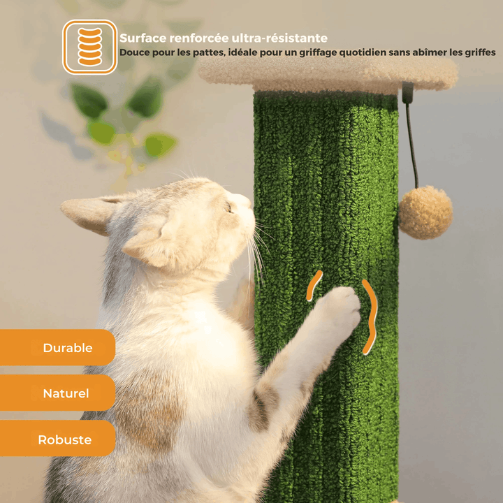 JADE™ — Pflanzlich inspiriertes Kratzsäulen-Totem für Katzen mit interaktivem Ball