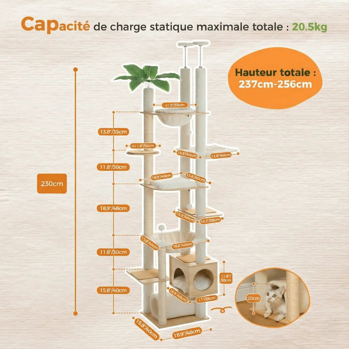 VÉGA™ — Katzenbaum mit Boden-Decken-Spannsystem