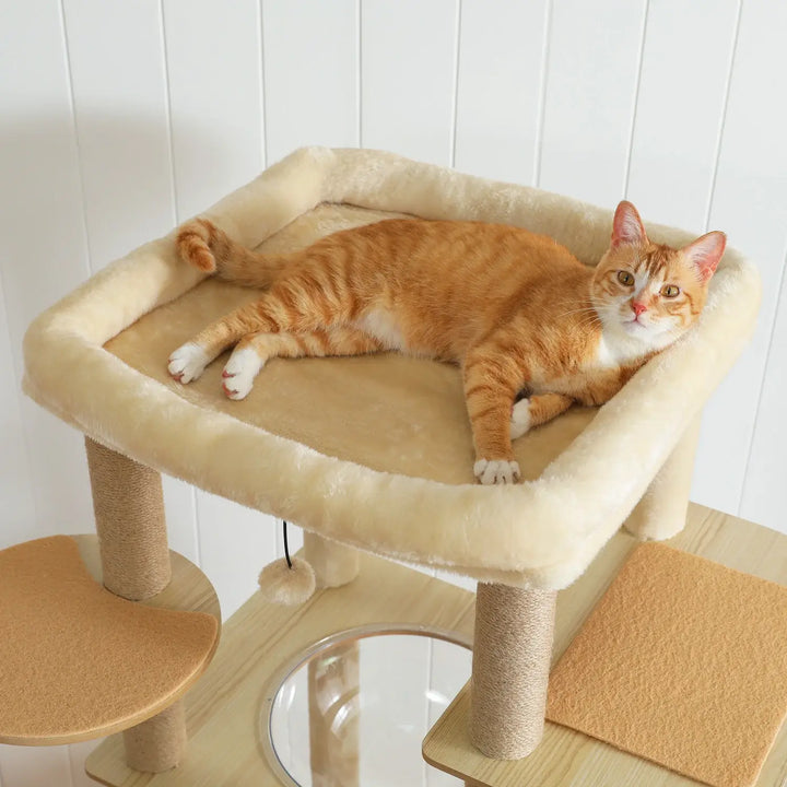 CORTEX™ — XXL Katzenbaum aus Naturholz mit Höhle & Plattformen