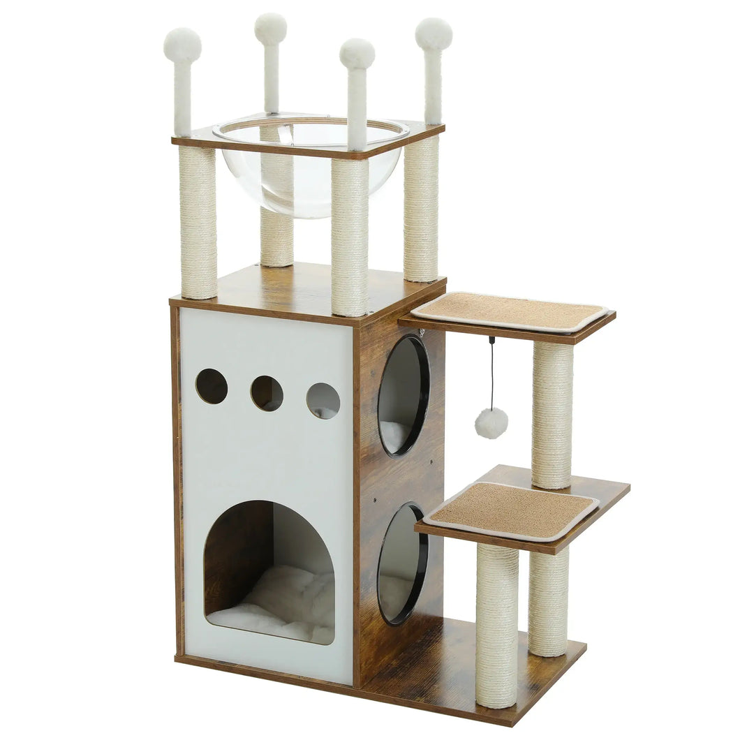 PRISME™ — Design-kratzbaum aus Holz mit Höhle & Plattformen