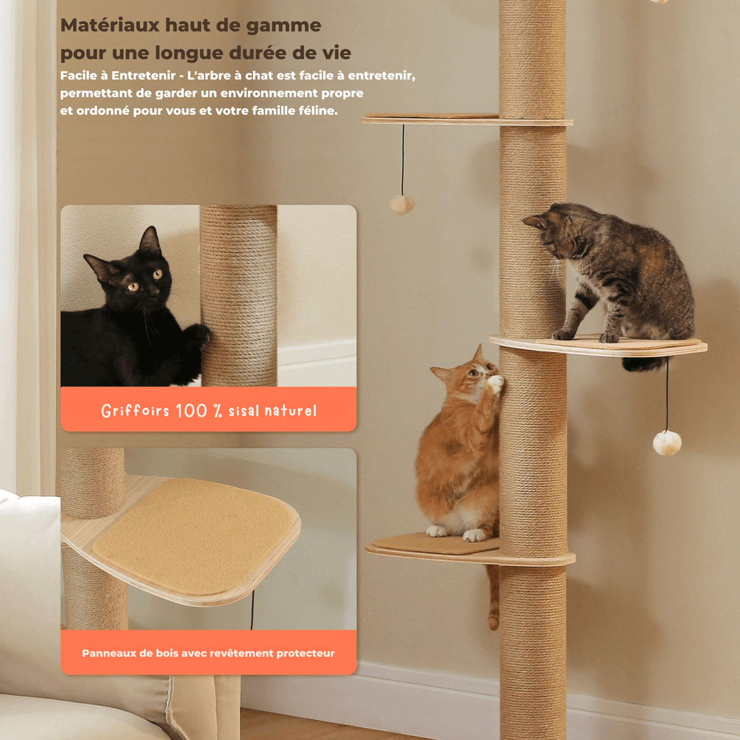 ALTITUDE™ — Minimalistischer Katzenbaum mit Boden-Decken-Spannsystem