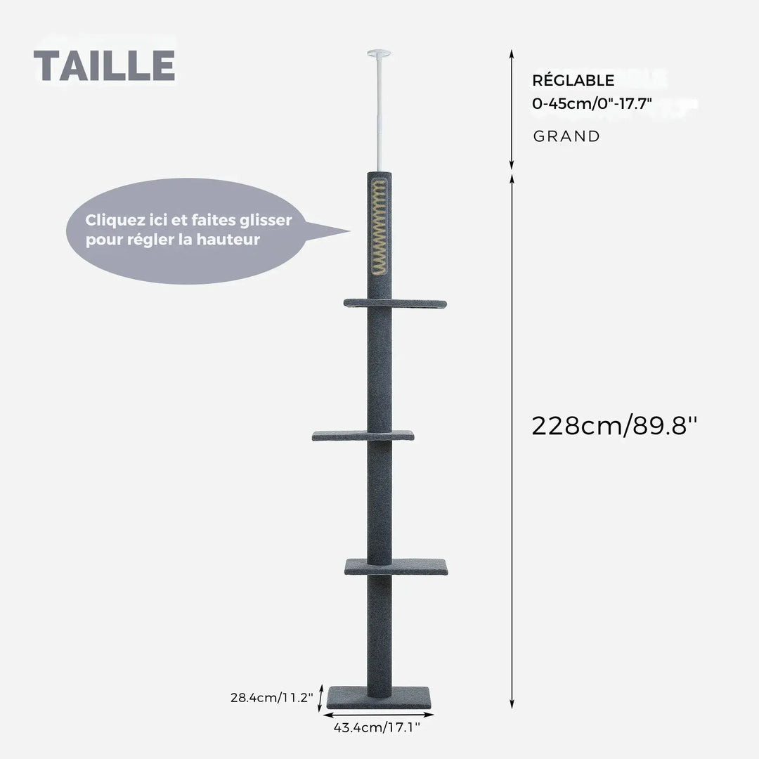 ZÉNITH™ — XXL Katzenbaum Boden-Decke, ultra stabil & langlebig im Design