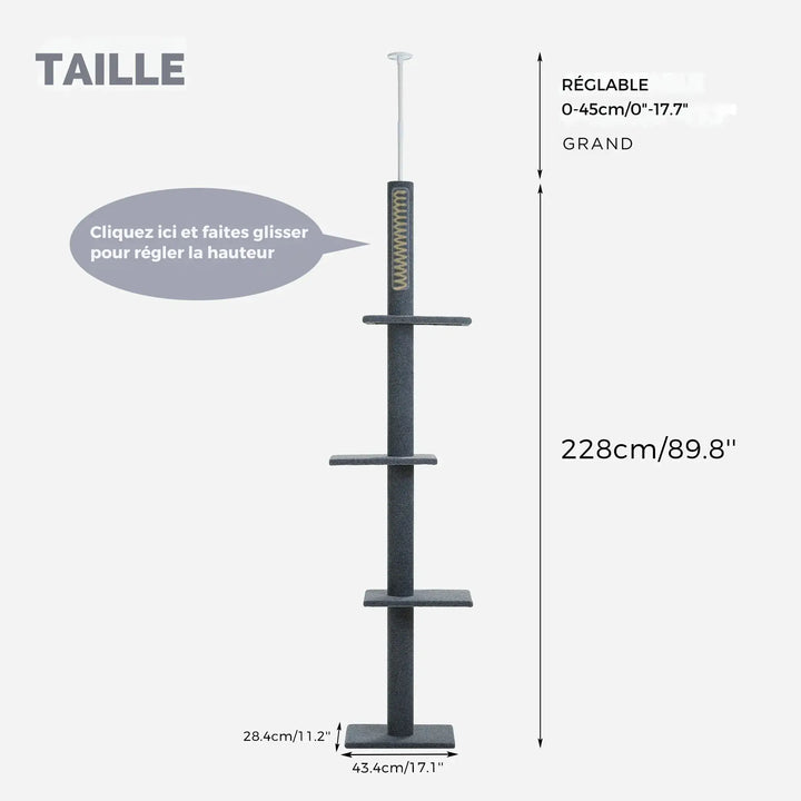 ZÉNITH™ — XXL Katzenbaum Boden-Decke, ultra stabil & langlebig im Design