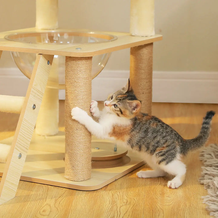CORTEX™ — XXL Katzenbaum aus Naturholz mit Höhle & Plattformen