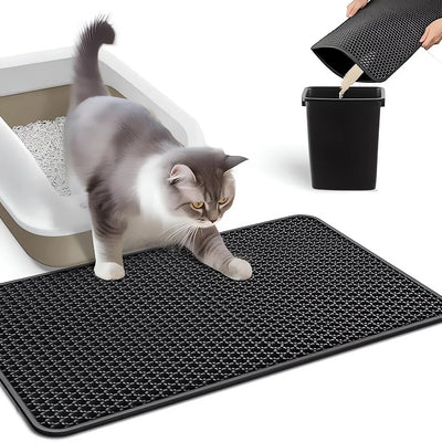 Rutschfeste Katzentoiletten Matte in Grau – passend für jedes Katzenklo
