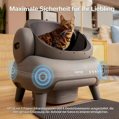 Katze benutzt automatische Katzentoilette – komfortabel & stressfrei
